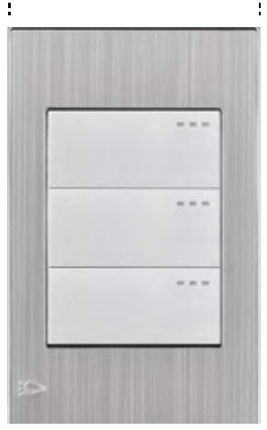 INTERRUPTOR STAINLESS TRIPLE GRIS MERC