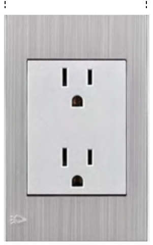 TOMA CORRIENTE DOBLE STAINLESS GRIS MERC NUEVA