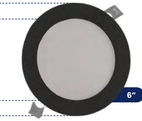 PANEL LED NEGRO 12W/6 6500K REDONDO/INCR