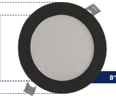 PANEL LED NEGRO 18W/8 6500K REDONDO/INCR
