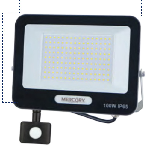 REFLECTOR 100W CON SENSOR MERCURY 6500K