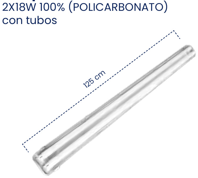 LAMPARA HERMETICA LED 2X18W