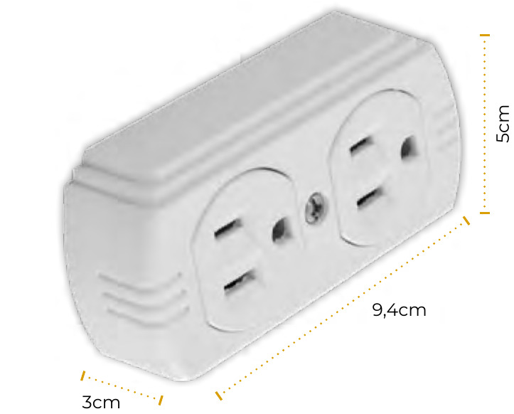 TOMA DOBLE S/PONER TITANIUM BLANCA/USA