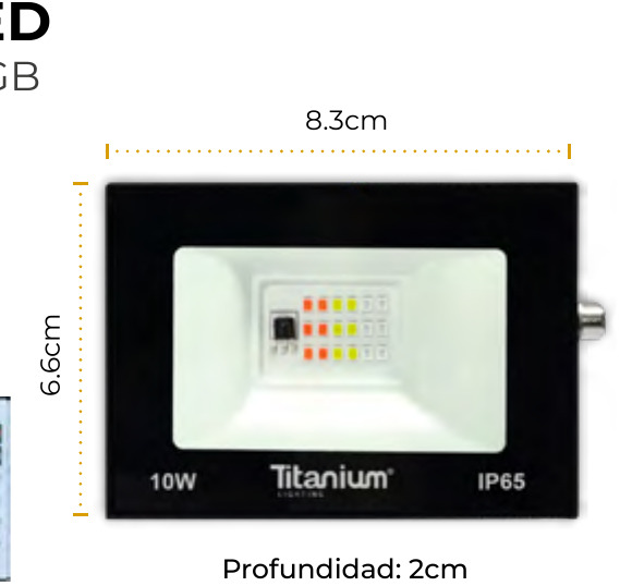 REFLECTOR LED TITANIUM 10W RGB C-CONTROL