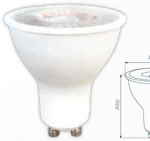 BOMBILLO LED 5W GU10 3500K ZAFIRO