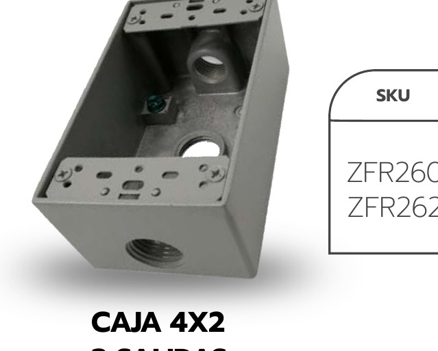 CAJA 4X2 3 SALIDAS 1/2" RADWELL