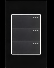 INTERRUPTOR TRIPLE BLACK MIRRIOR NEGRA