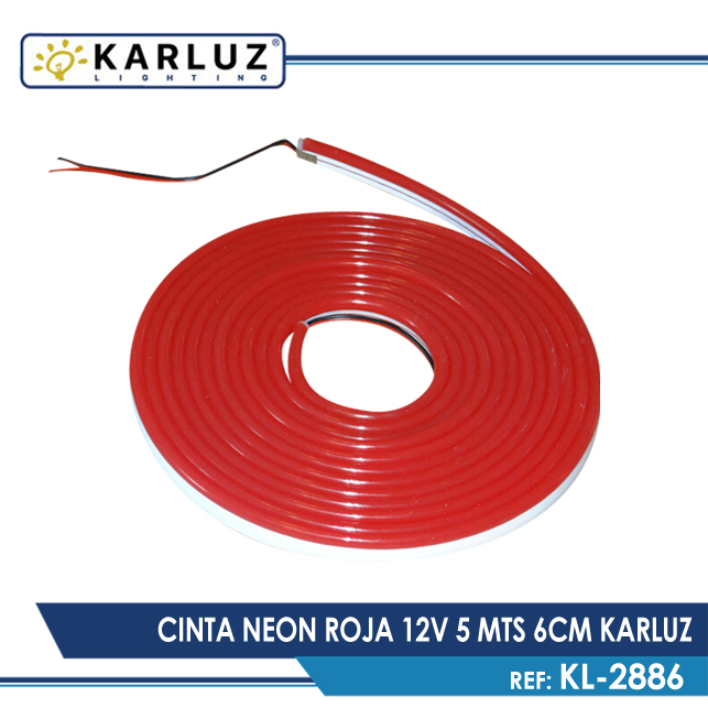 CINTA NEON FLEX ROJA 12V 5 MT KARLUZ