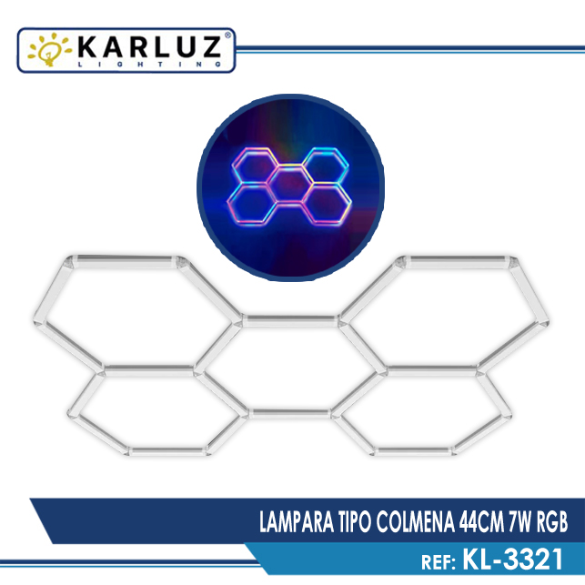 LAMPARA TIPO COLMENA 44CM 7W RGB