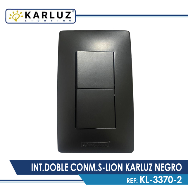 INTERRUPTOR DOBLE CONMUTABL S-LION KARLUZ NEGRO