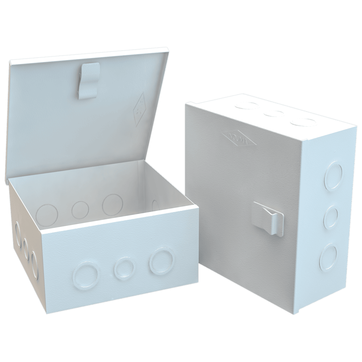 CAJA DE PASO METALICA 20X20X10 BLANCA INDUMA